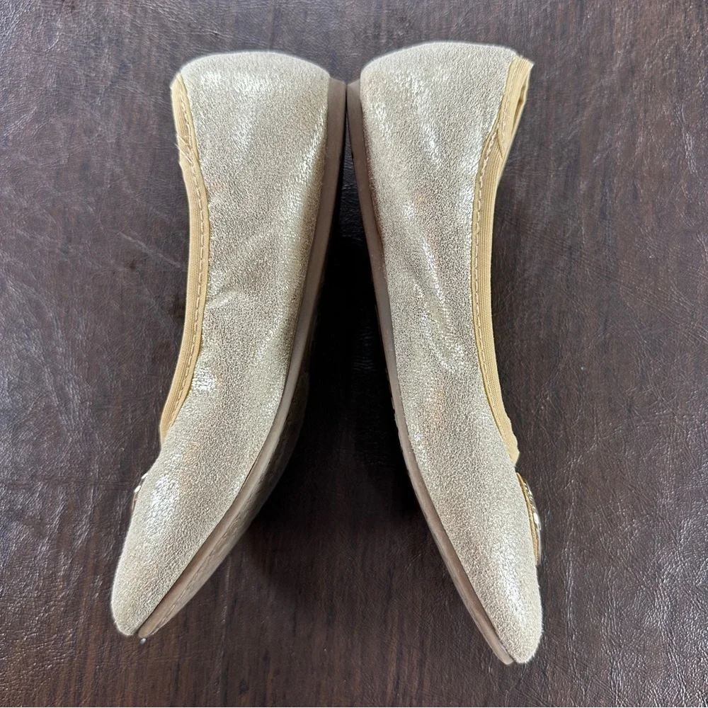 Michael Kors Faye Nollie Gold Heart Accent Flats Girls Sz 1
